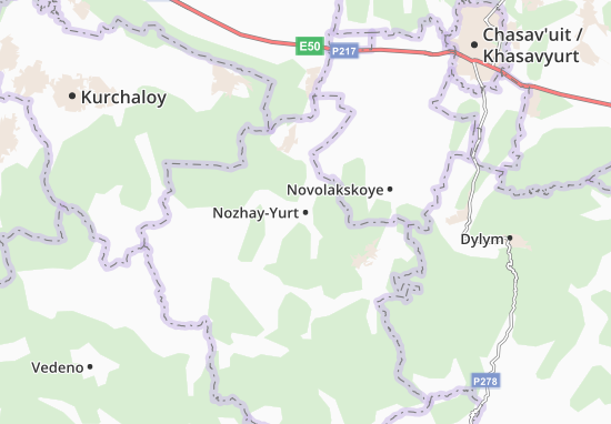 Mapa Nozhay-Yurt