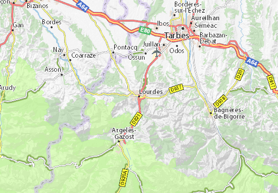Karte Stadtplan Lourdes