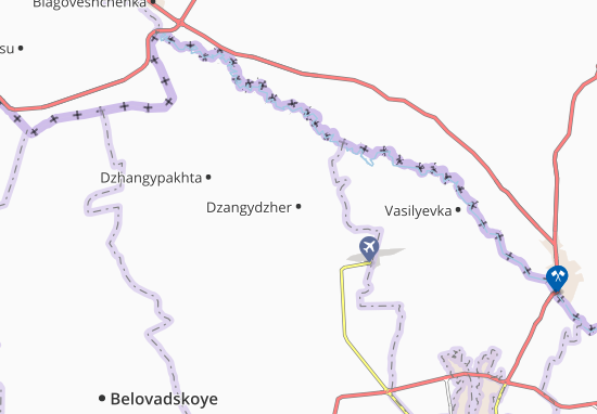 Mapa Dzangydzher