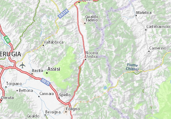 Nocera Umbra Map