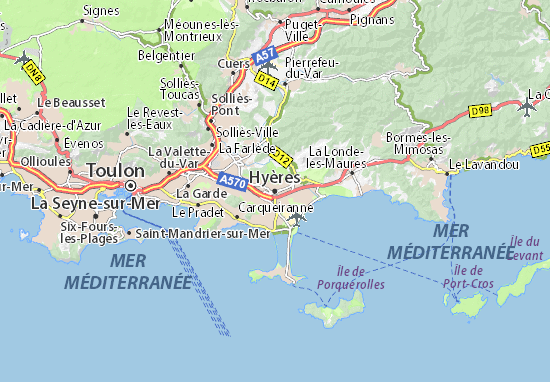 Mapa Plano Hyères