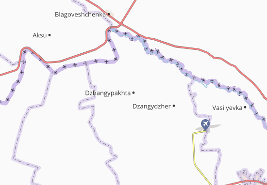 Karte Stadtplan Dzhangypakhta