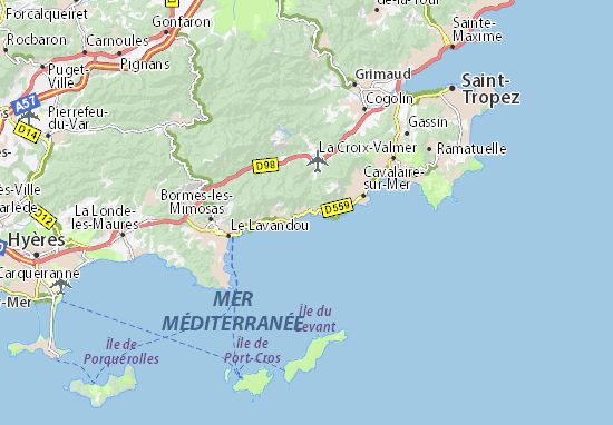 Karte Stadtplan Rayol-Canadel-sur-Mer