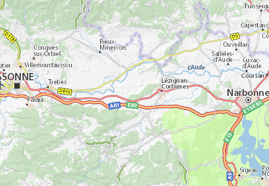 Kaart Plattegrond Montbrun-des-Corbières