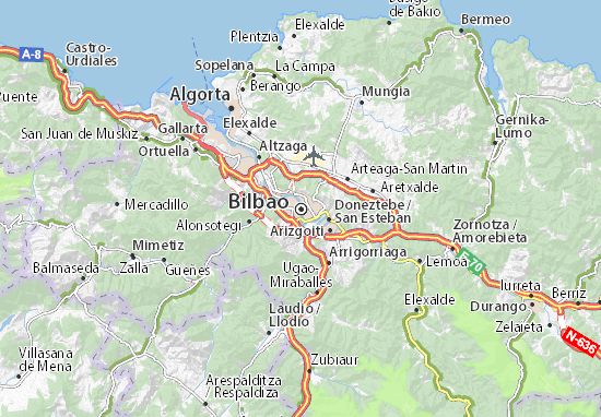 carte espagne bilbao