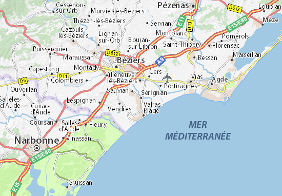 Mapas-Planos Sérignan