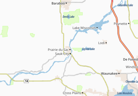 Karte Stadtplan Prairie du Sac