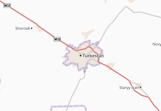 Karte Stadtplan Turkestan