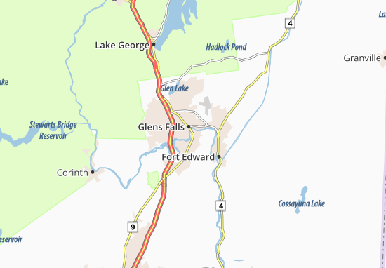 Kaart Plattegrond South Glens Falls