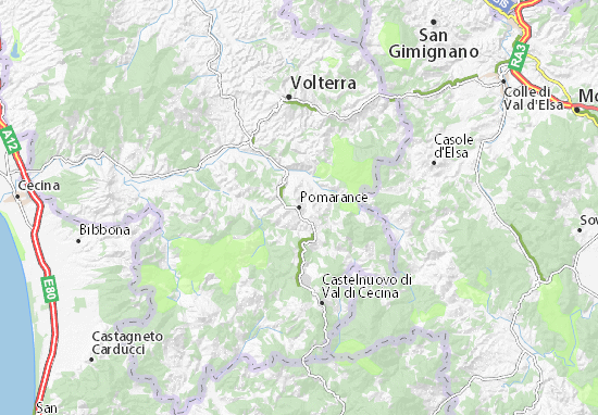 Kaart Plattegrond Pomarance