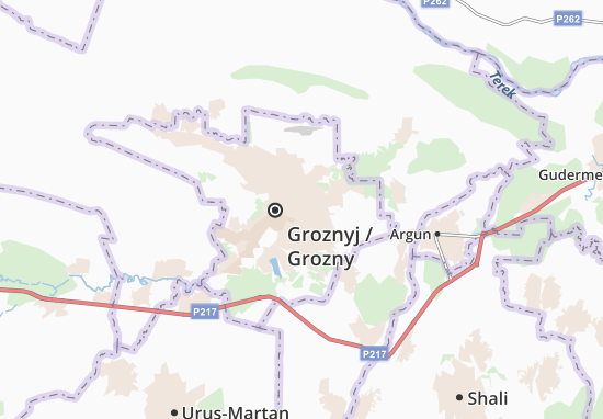 Mapa Groznyj