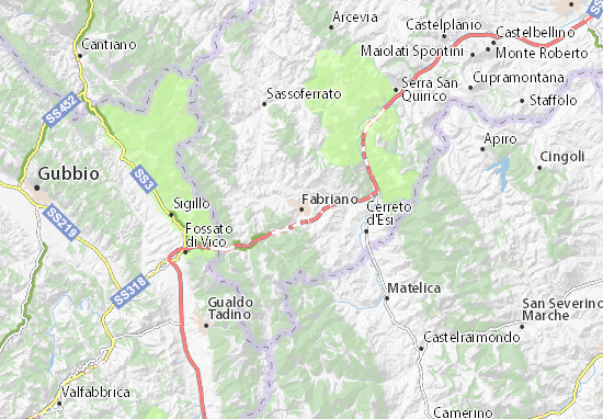 Karte Stadtplan Fabriano