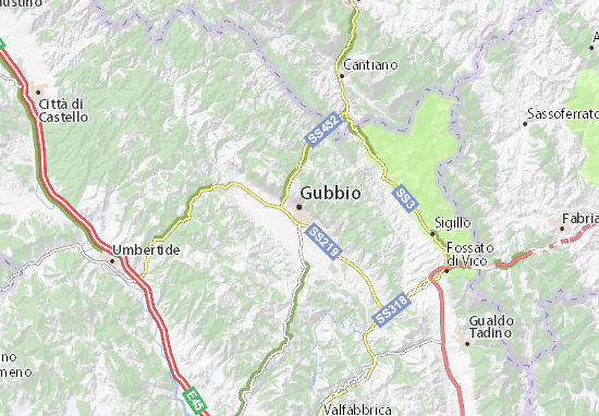 Kaart Plattegrond Gubbio