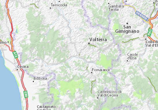 Karte Stadtplan Saline di Volterra