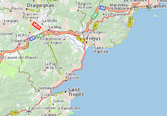 Karte Stadtplan Saint-Aygulf