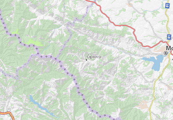 Kaart Plattegrond Čiprovci