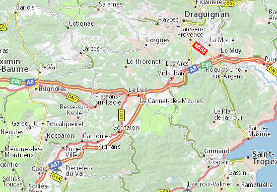 Karte Stadtplan Le Cannet-des-Maures