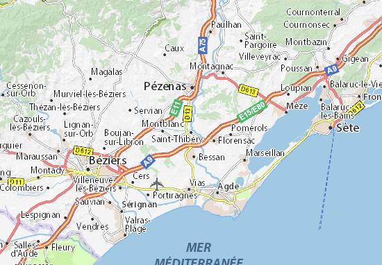 Mapas-Planos Saint-Thibéry