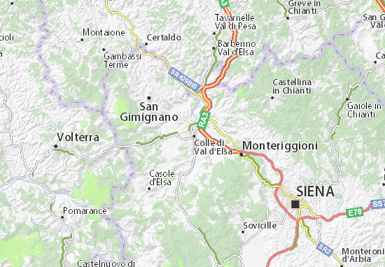Mapa Colle di Val d&#x27;Elsa
