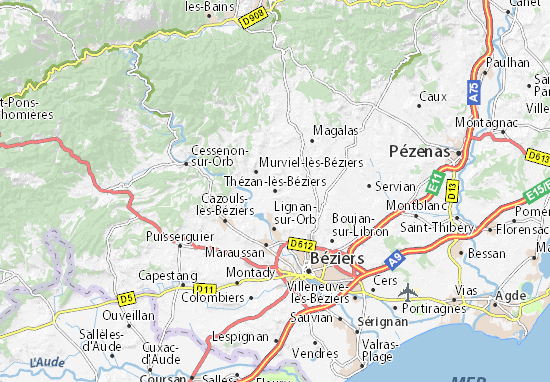 Mapas-Planos Thézan-lès-Béziers