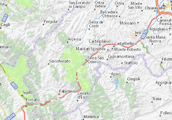 Kaart Plattegrond Serra San Quirico