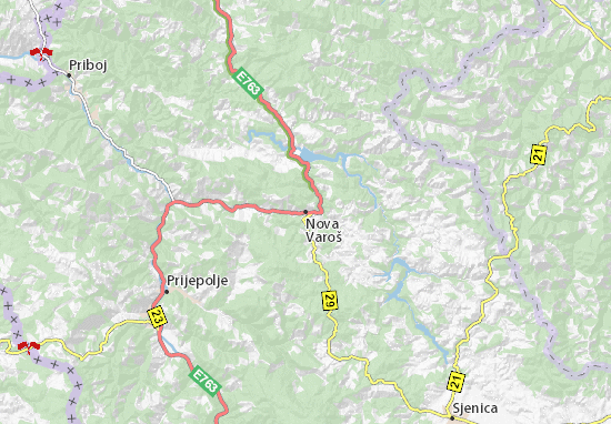 Kaart Plattegrond Nova Varoš