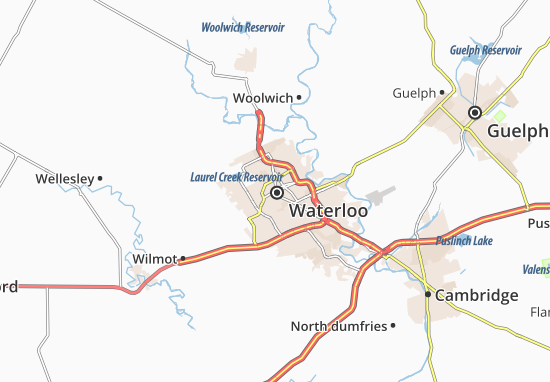 Karte Stadtplan Waterloo