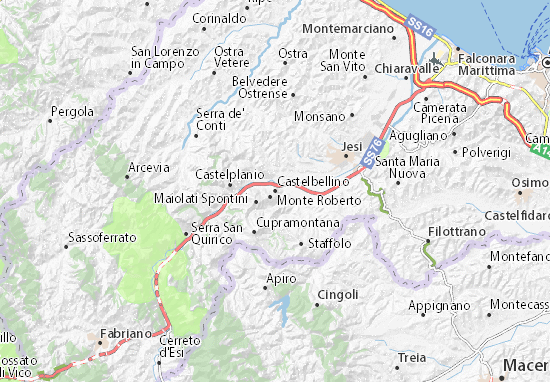 Kaart Plattegrond Castelbellino
