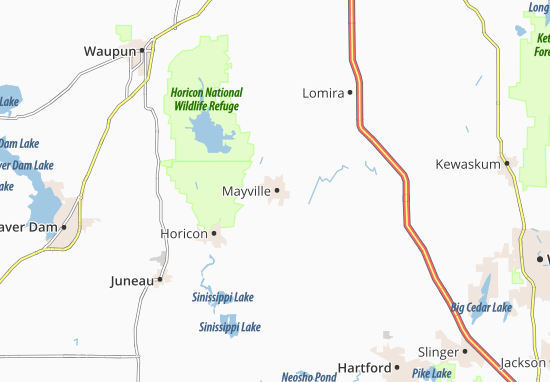Karte Stadtplan Mayville