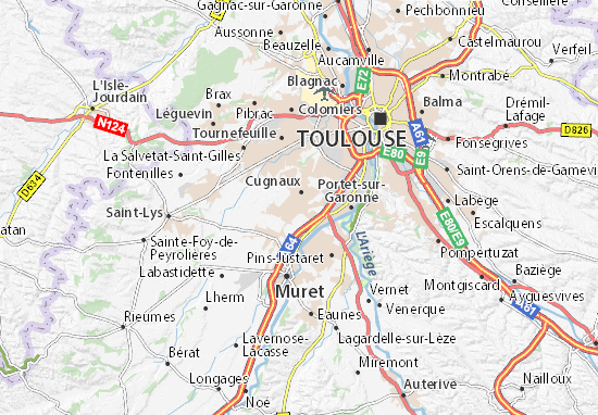 Kaart Plattegrond Villeneuve-Tolosane