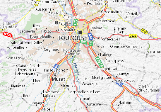 Karte Stadtplan Vieille-Toulouse