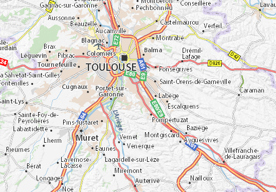 Karte Stadtplan Auzeville-Tolosane