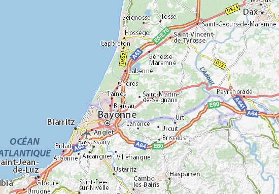 Mapa Saint-Martin-de-Seignanx
