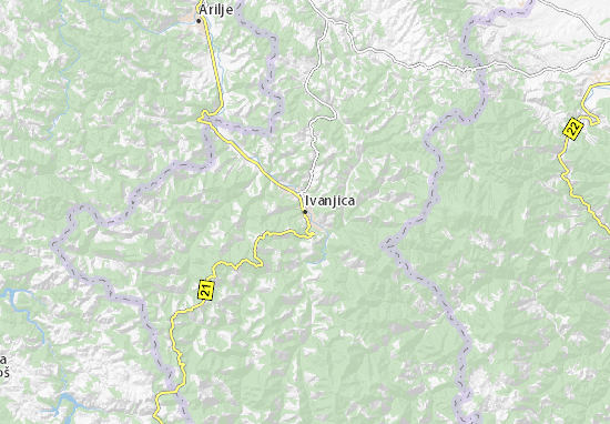 Kaart Plattegrond Ivanjica