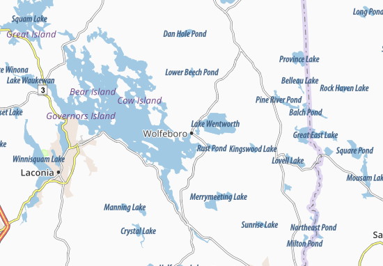 Karte Stadtplan Wolfeboro