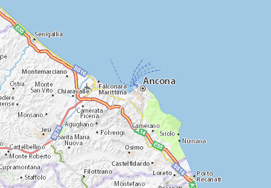 Karte Stadtplan Ancona
