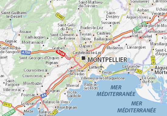 Kaart Plattegrond Montpellier