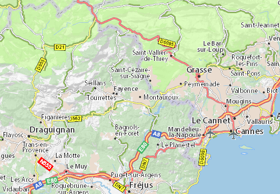 Karte Stadtplan Montauroux