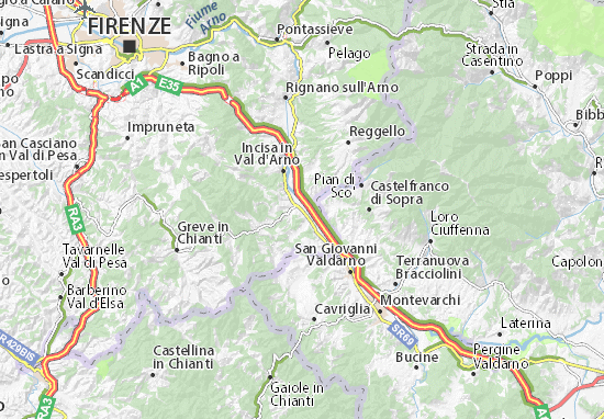 Mapas-Planos Incisa in Val d&#x27;Arno