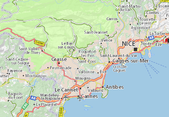 Roquefort-les-Pins Map