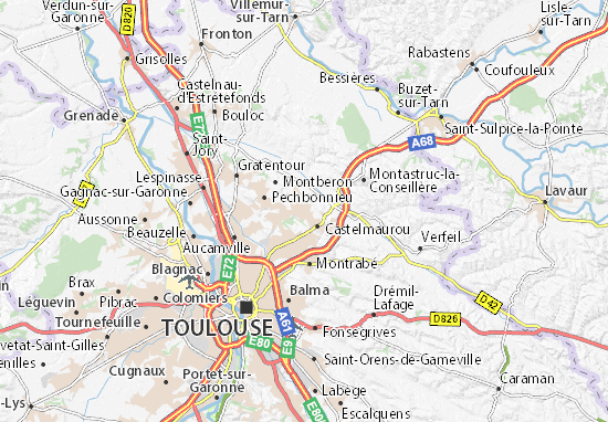 Karte Stadtplan Lapeyrouse-Fossat