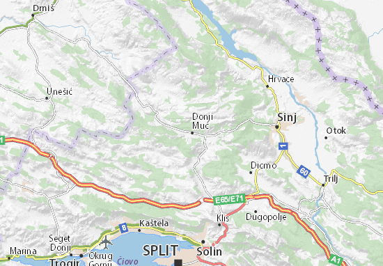 Kaart Plattegrond Donji Muć