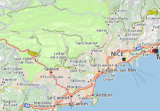 Kaart Plattegrond Tourrettes-sur-Loup