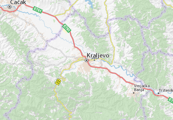 Kaart Plattegrond Kraljevo