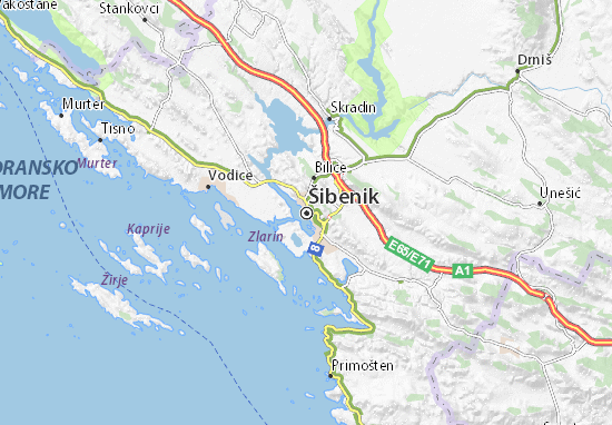 karta sibensko kninske zupanije Karte, Stadtplan Šibenik   ViaMichelin karta sibensko kninske zupanije