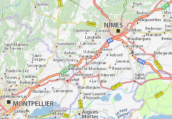 Karte Stadtplan Vergèze