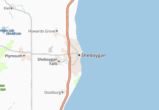 Kaart Plattegrond Sheboygan