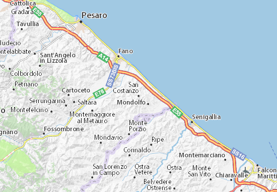 Karte Stadtplan San Costanzo