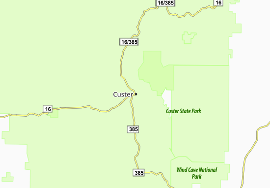 Karte Stadtplan Custer
