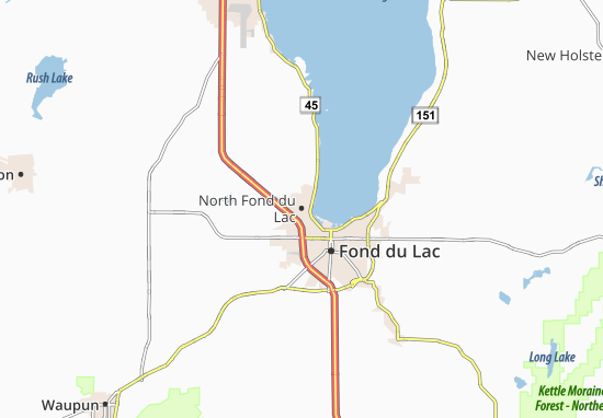 Karte Stadtplan North Fond du Lac